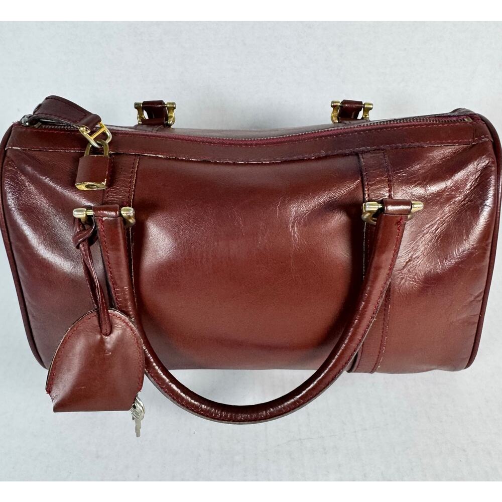 Cartier Must De Cartier Bordeaux Leather Doctor Boston Bag COA Lock Key